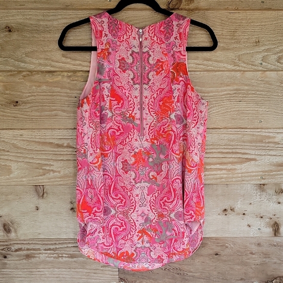 CAbi Size Small Pink Sleeveless Tank Top with Paisley Print - Picture 4 of 6